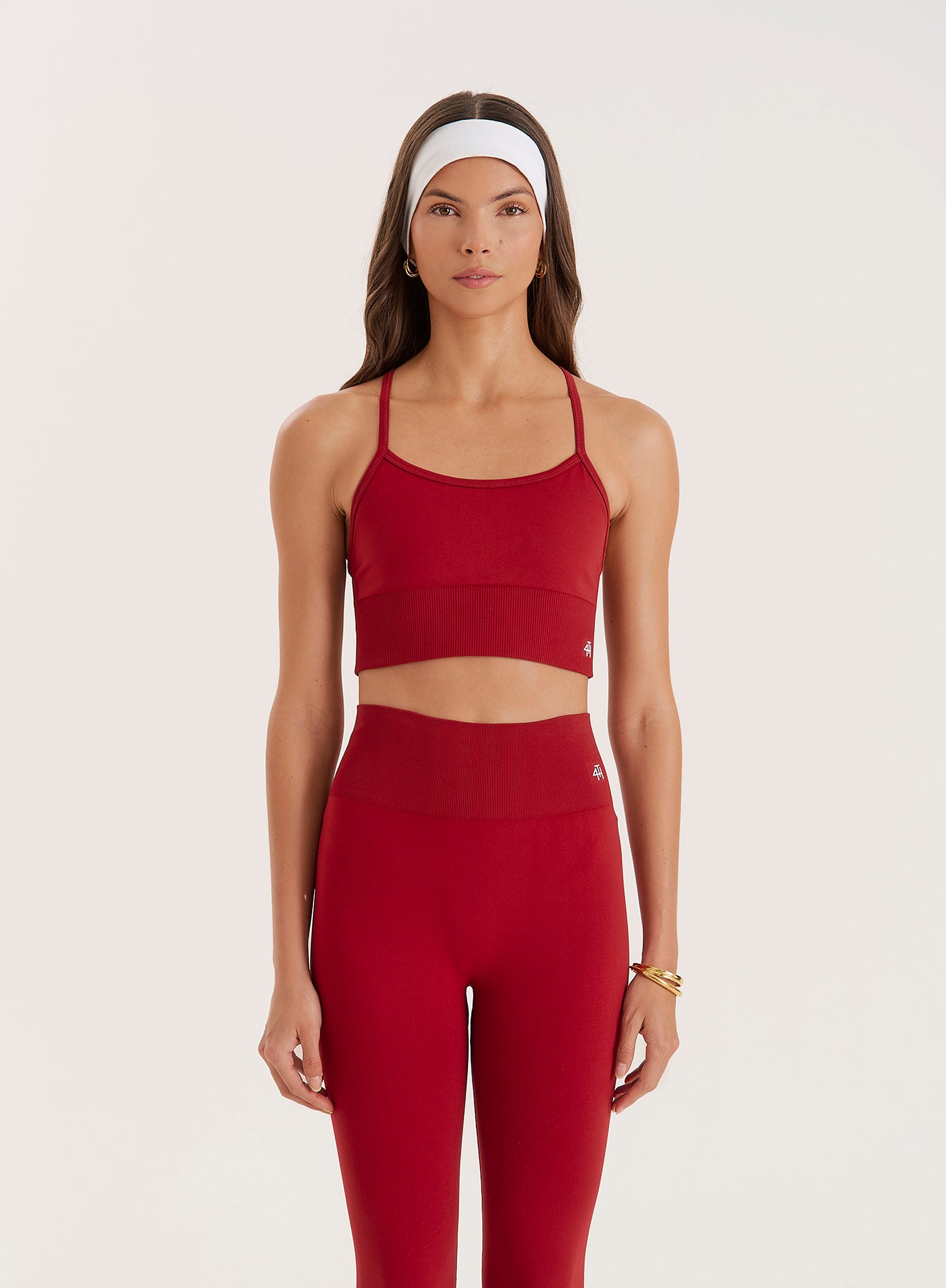 Red Racer Back Seamless Sports Bra